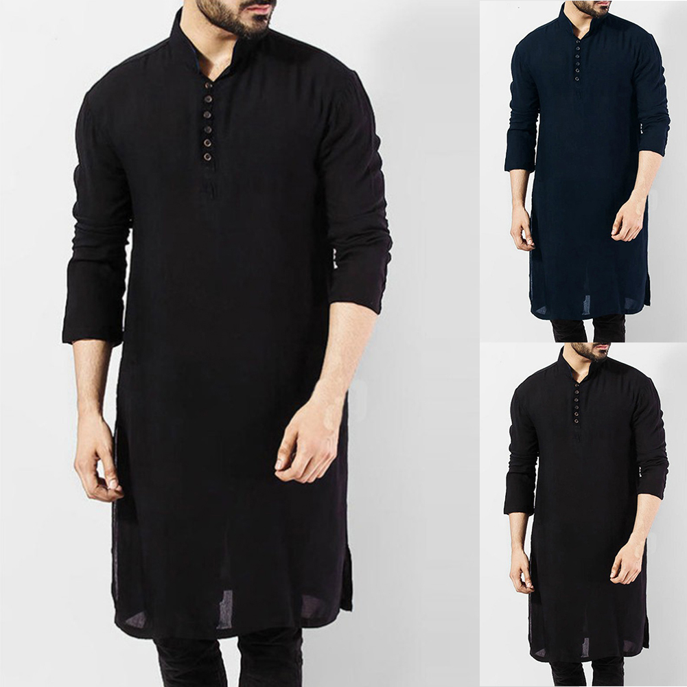 Kurta Men Cotton - Mens Indian Traditional Kurta Shirt Long