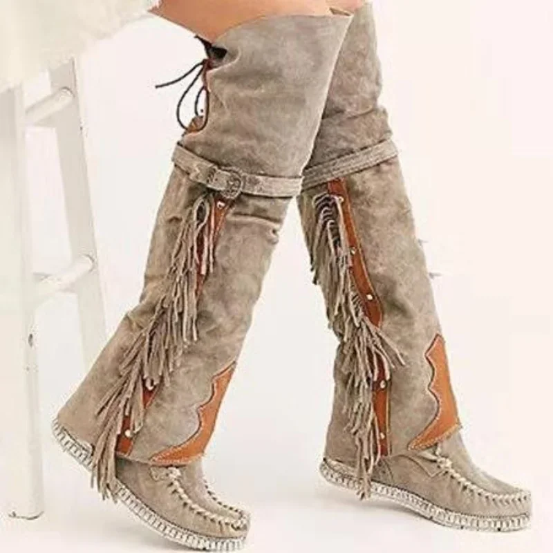Ethnic Fashion Style - Fashion Bohemia Knee-length Women Boots Ethnic