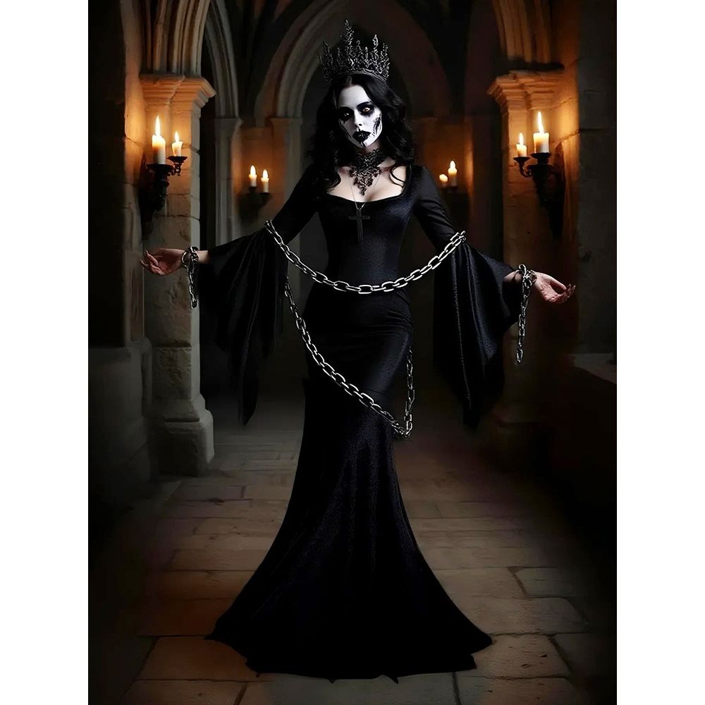 Ethnic Clothing & Online Fashion Store Khaadi Pk - Gothic Bat Witch Long Dress Halloween