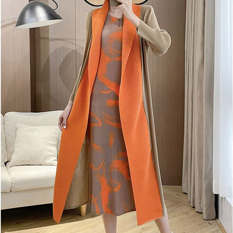 Ethnic Modern Fashion - Folded Fake Two Piece Dress 2024