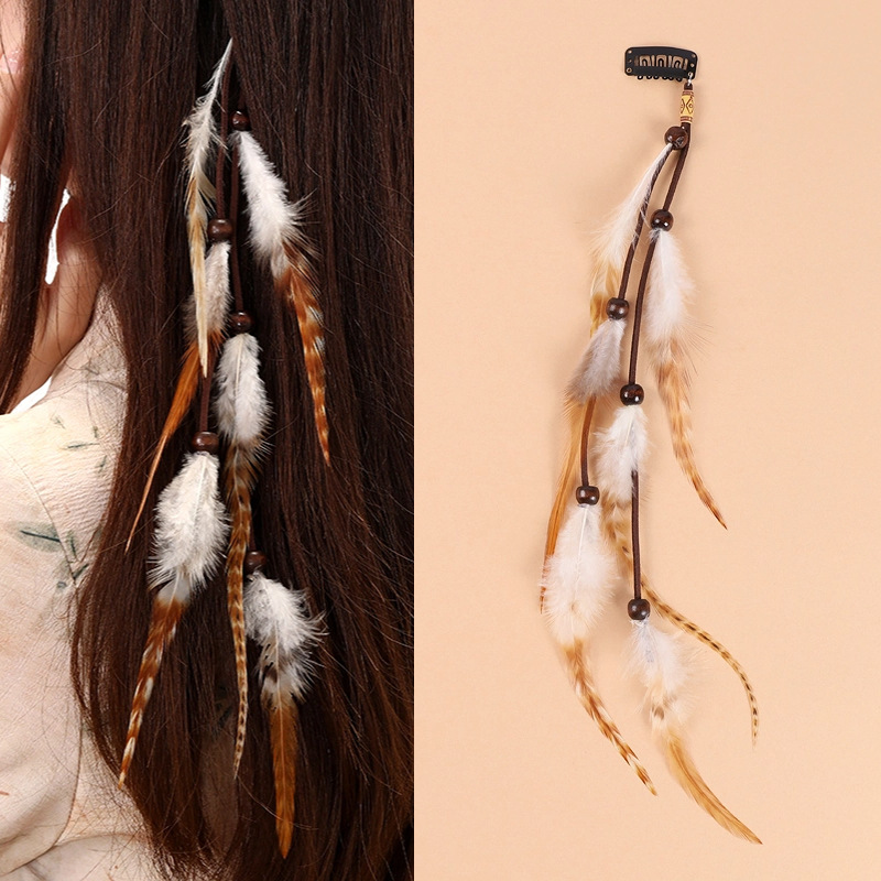 Ethnic Indian Fashion - Vintage ethnic style feather hair clip