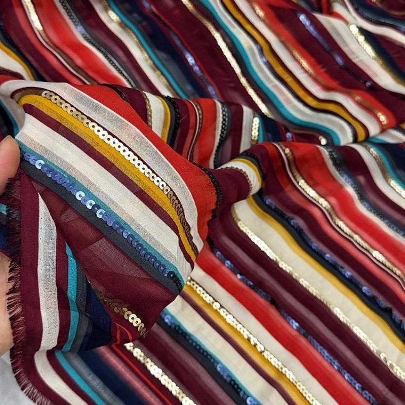 Colorful Striped Embroidered S - Ethnic Fashion Designer 评论和价格