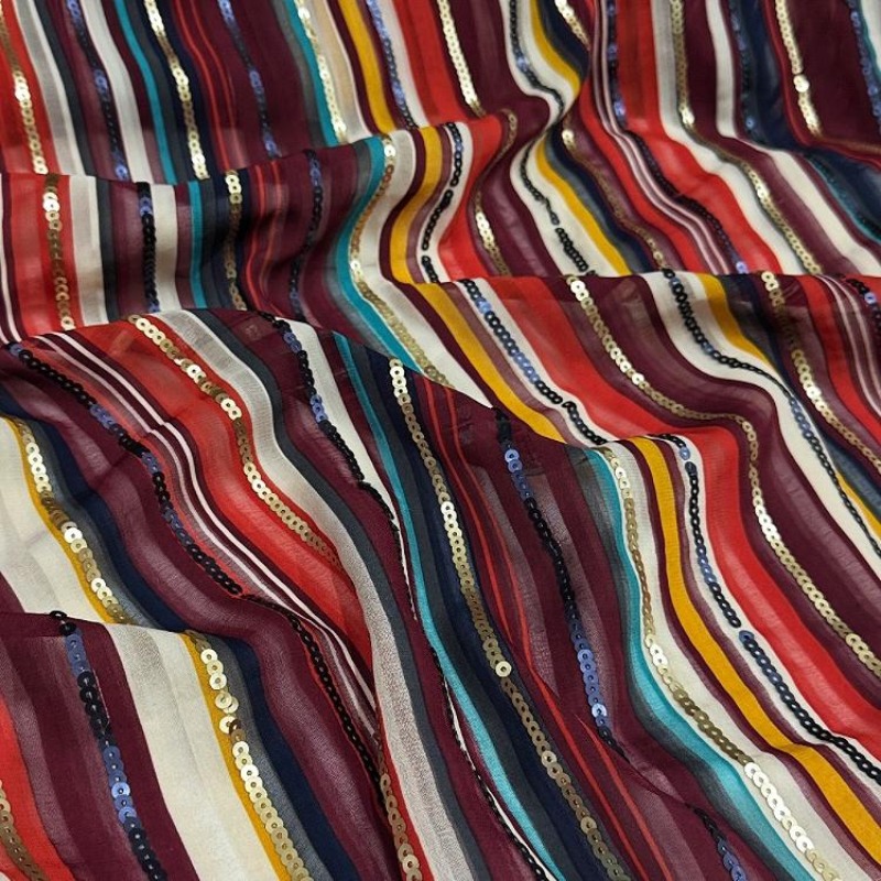 Colorful Striped Embroidered S - Ethnic Fashion Designer 评论和价格