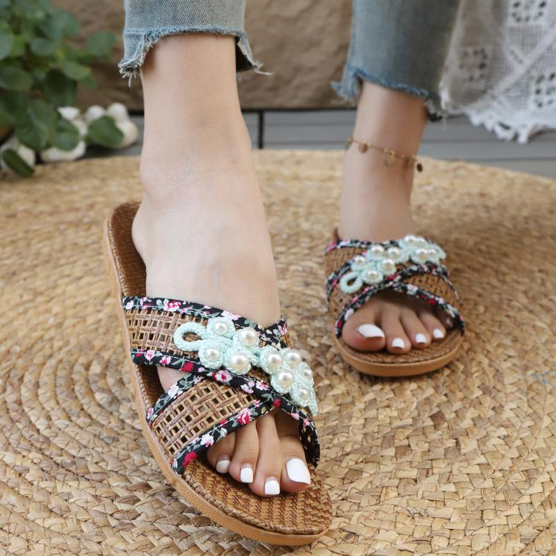 Bohemian Ethnic Woven Straw Fl - Ethnic Fashion Walk 评论和价格
