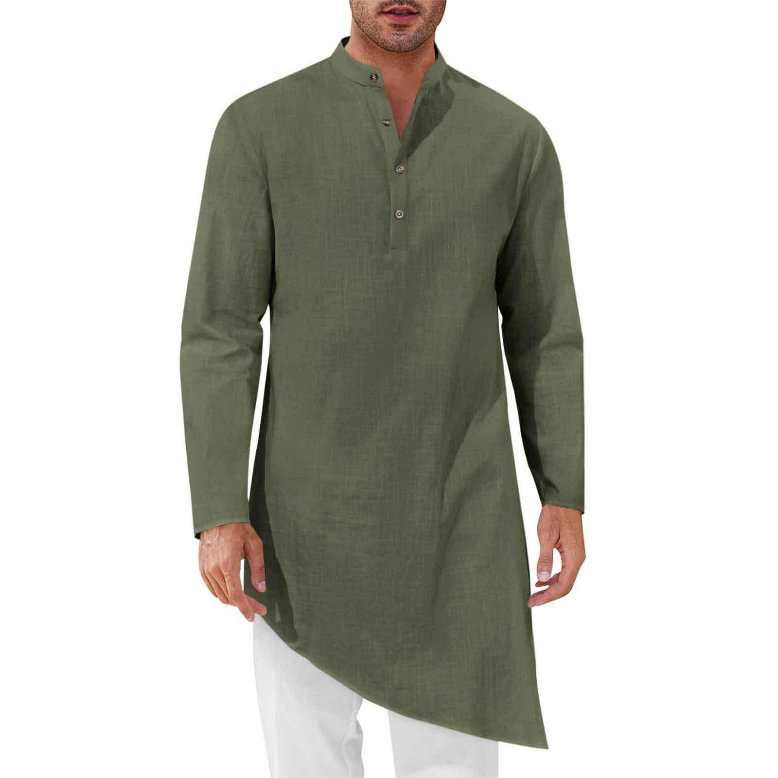 Minimalist Long Shirts Men's S - Kurta Men Cotton 评论和价格
