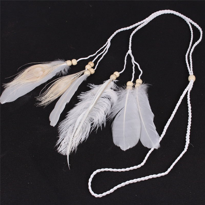 The Indian White Feather Headb - Ethnic Fashion India 评论和价格