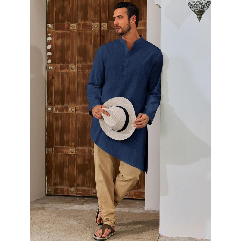 Mens Kaftan Robe Thobe Cotton  - Kurta Men Cotton 评论和价格
