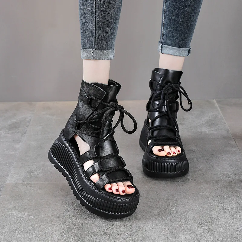 8CM Ethnic Cow Genuine Leather - Ethnic Fashion Style 评论和价格