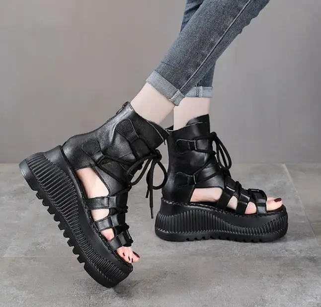 8CM Ethnic Cow Genuine Leather - Ethnic Fashion Style 评论和价格