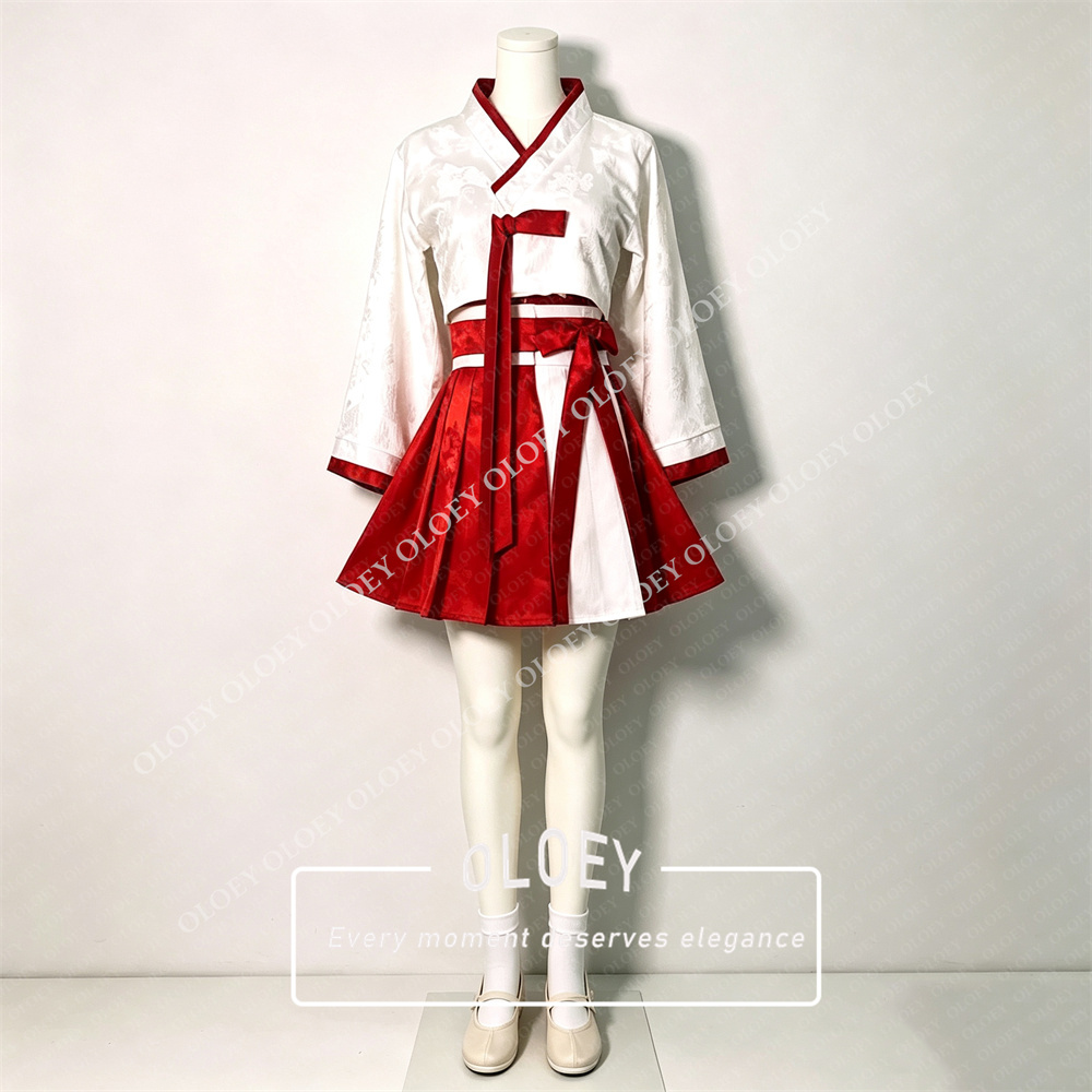 OLOEY Modern Red Ivory Short C - Hanbok Modern Set 评论和价格