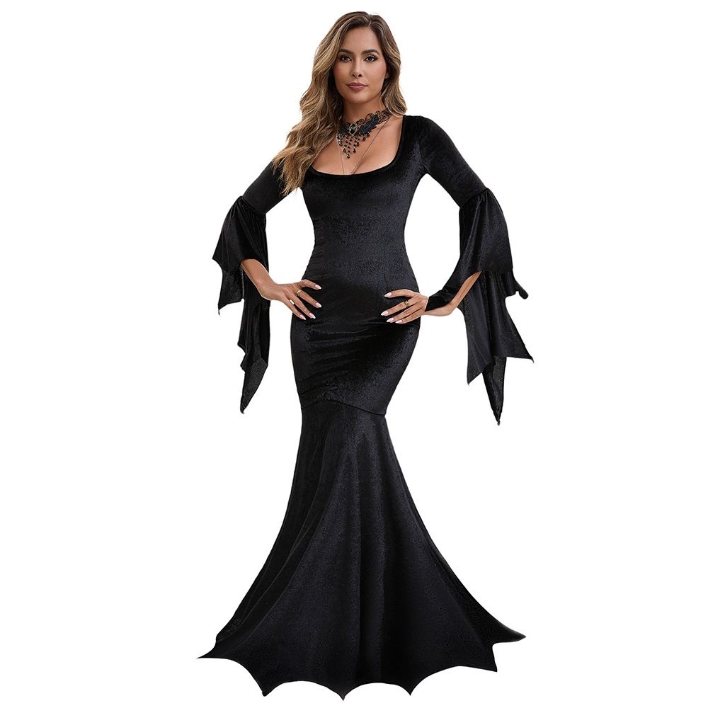 Gothic  Bat Witch Long Dress H - Ethnic Clothing & Online Fashion Store Khaadi Pk 评论和价格