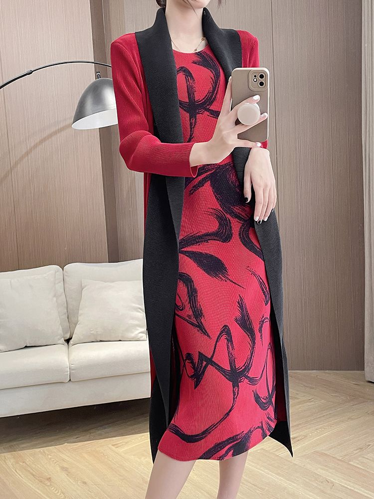 Folded Fake Two Piece Dress 20 - Ethnic Modern Fashion 评论和价格