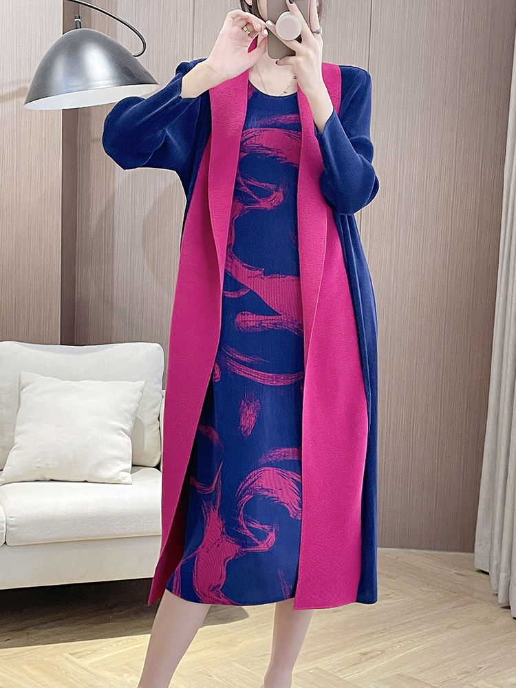 Folded Fake Two Piece Dress 20 - Ethnic Modern Fashion 评论和价格