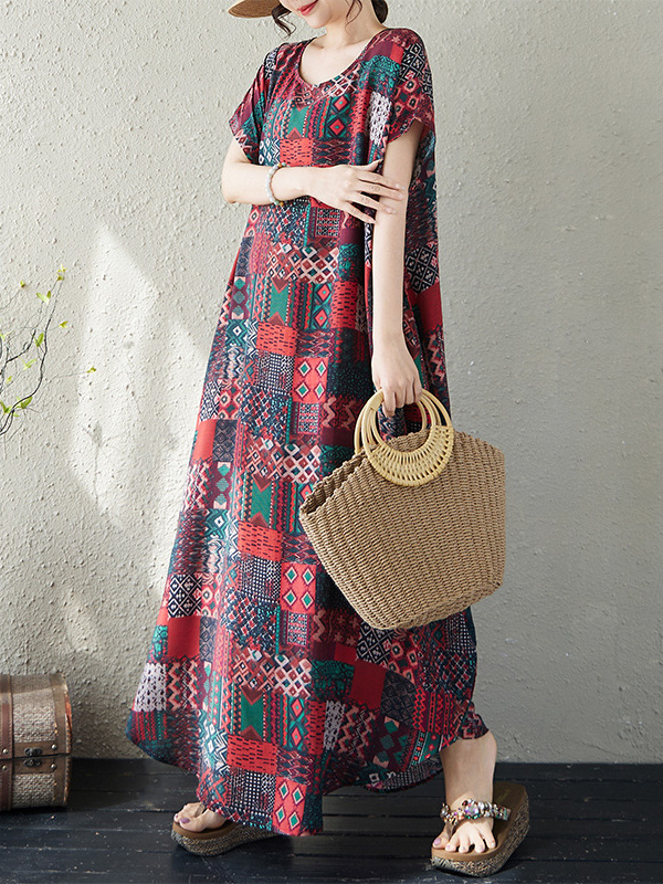 Loose Fit round Neck Cotton Li - Ethnic Fashion Walk 评论和价格