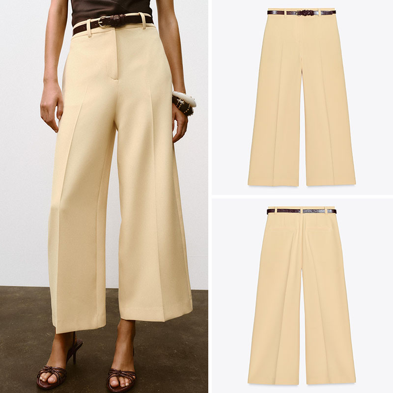 High Waist Casual Wide Leg Pan - Ethnic Fashion Style 评论和价格