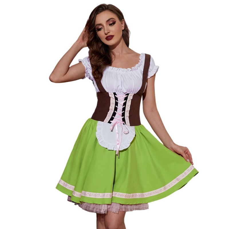 New Green National Style Beer  - Ethnic Fashion Dress 评论和价格