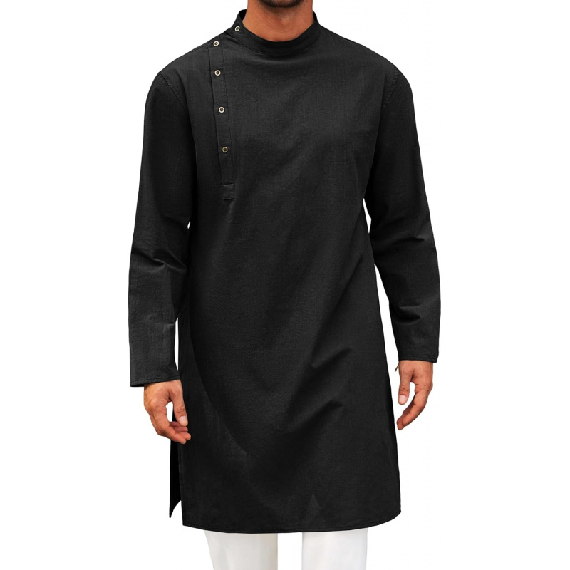 Mens Kaftan Thobe Robe Long Sl - Kurta Men Cotton 评论和价格