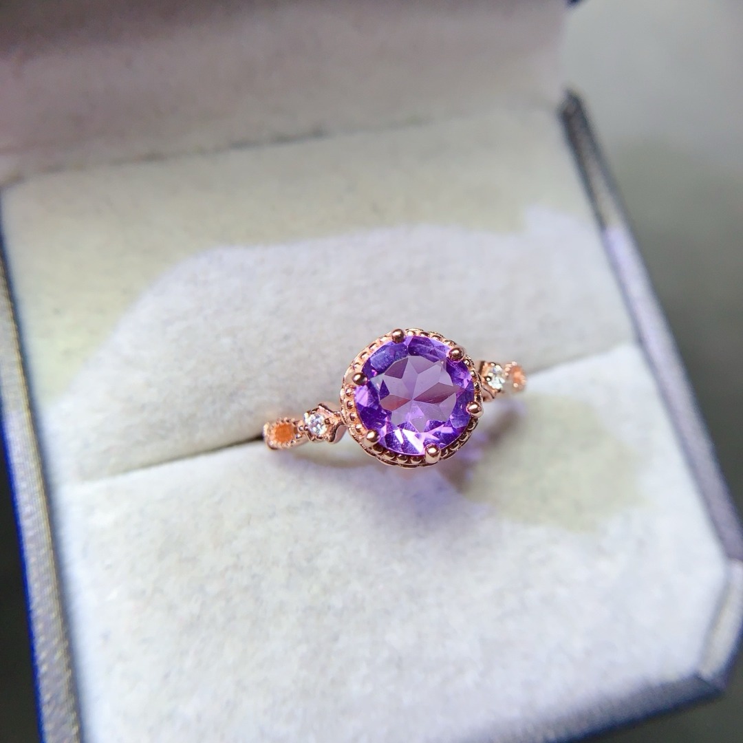Dazzling Natural Amethyst Ring - Ethnic Wear Fashion Designer 评论和价格