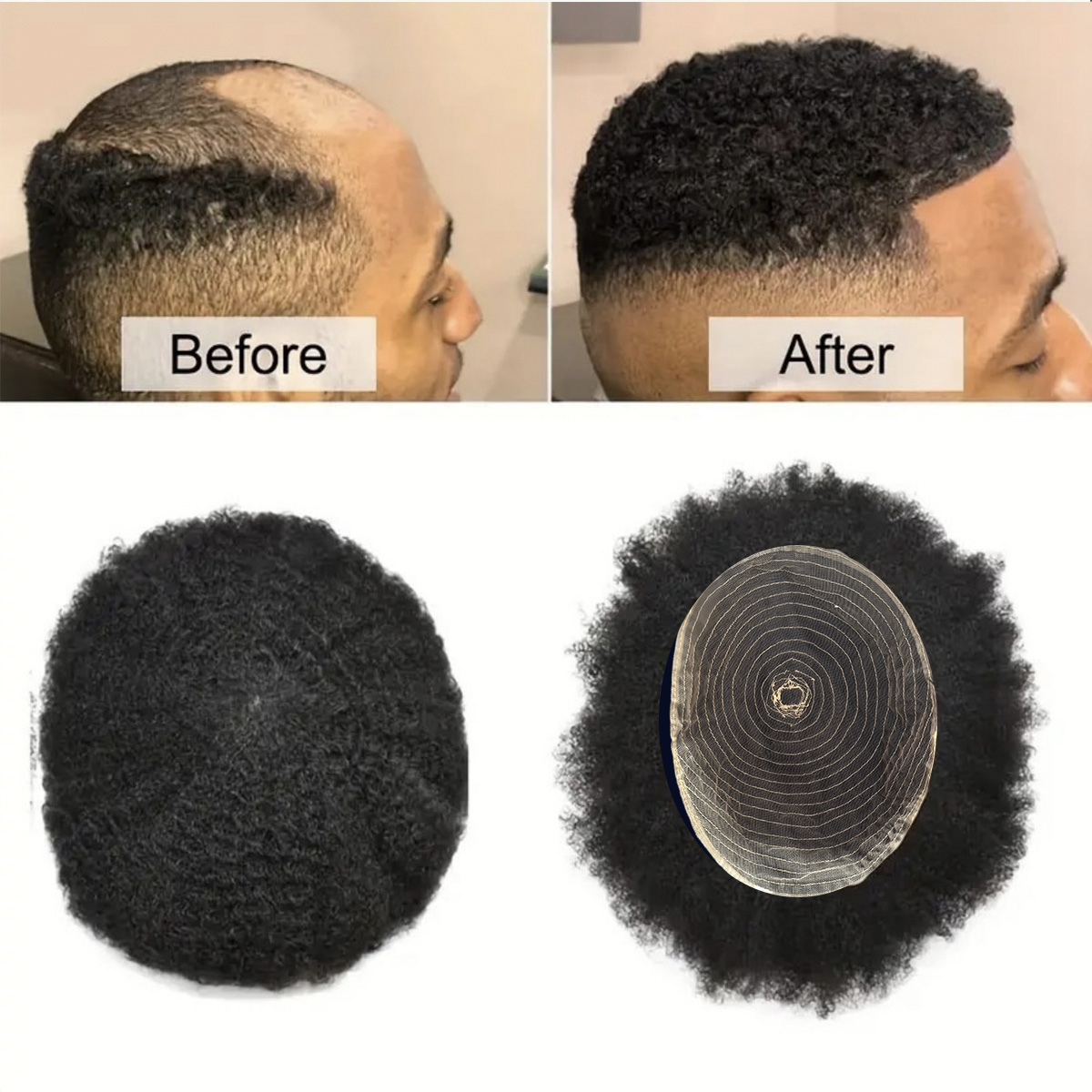 Afro Style Hair Toupee for Men - Ethnic Fashion India 评论和价格