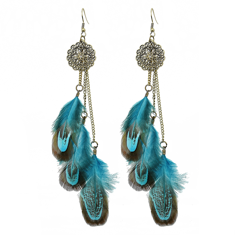 Bohemian Feather Earrings For  - Ethnic Indian Fashion 评论和价格