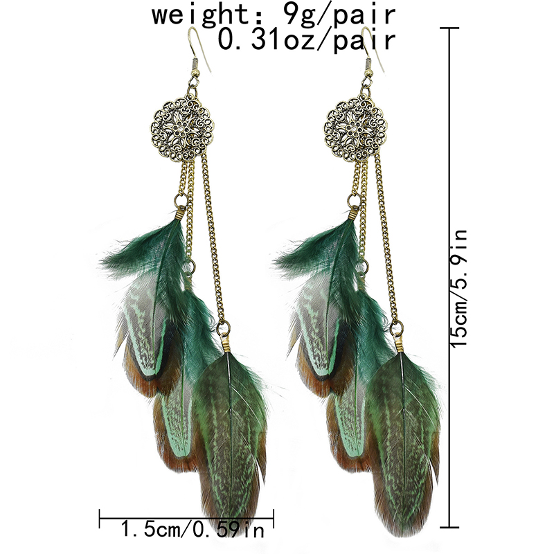 Bohemian Feather Earrings For  - Ethnic Indian Fashion 评论和价格