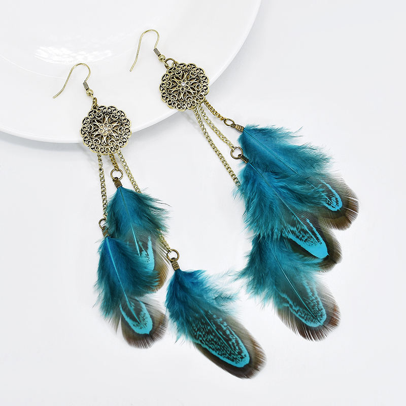 Bohemian Feather Earrings For  - Ethnic Indian Fashion 评论和价格