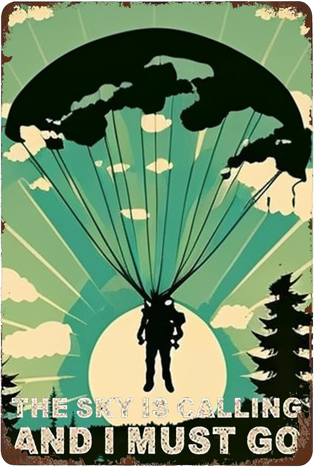 Y1,Skydiving Adventure Tin Sig - Ethnic Fashion Style 评论和价格