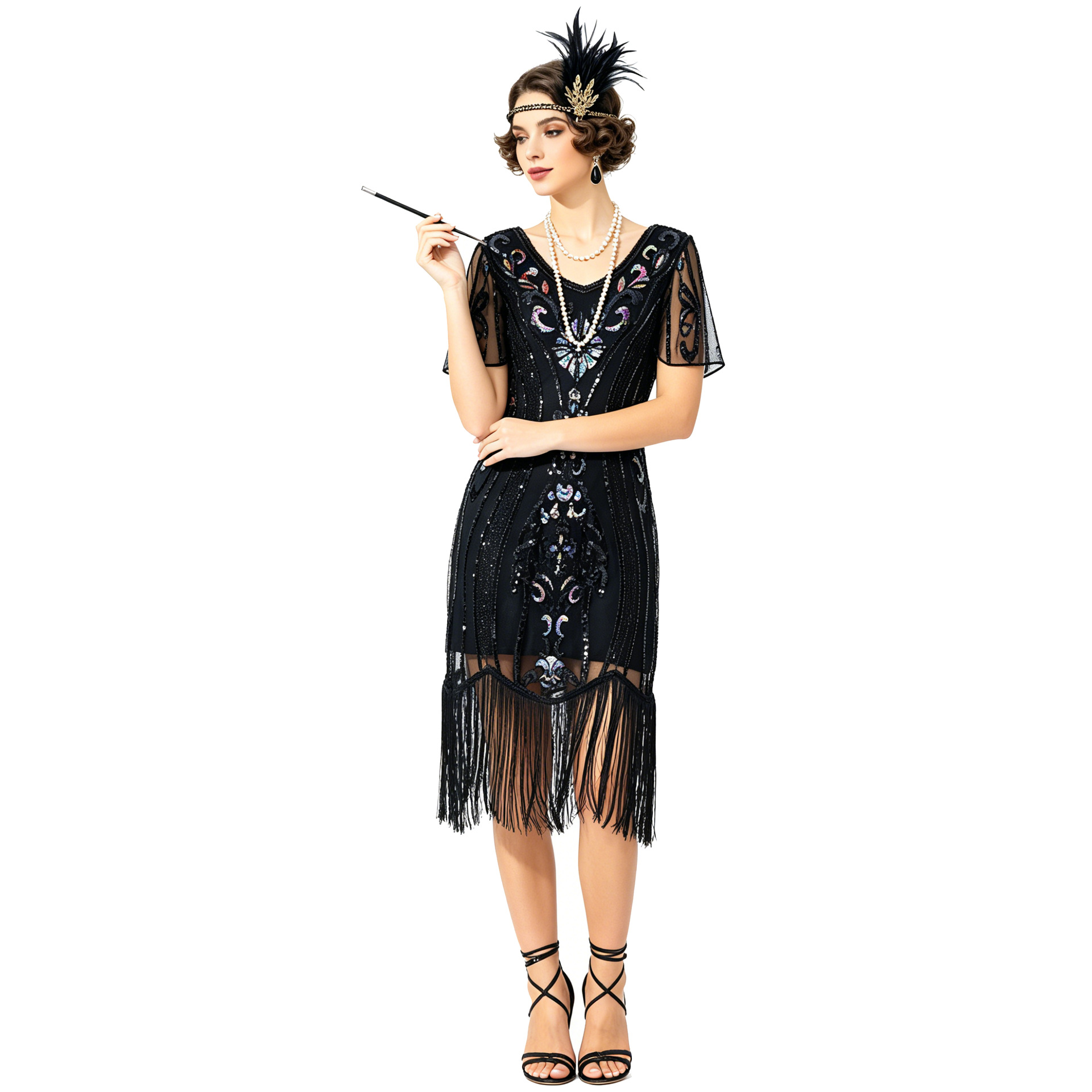 New Vintage Sequin Tassel Dres - Ethnic Fashion Dress 评论和价格