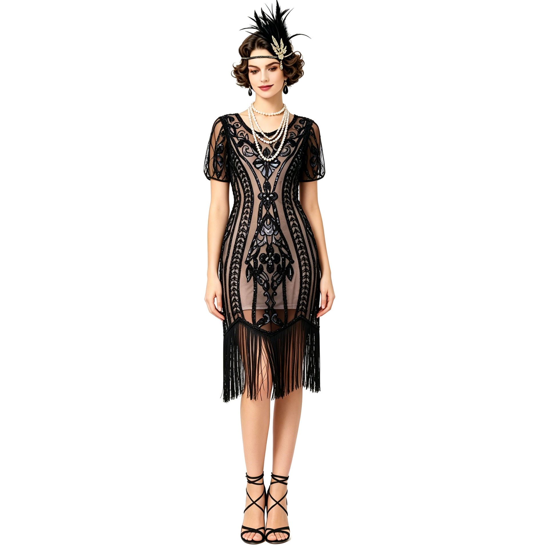 New Vintage Sequin Tassel Dres - Ethnic Fashion Dress 评论和价格
