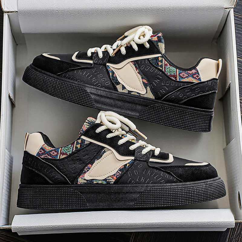 Men's Vintage Patchwork Platfo - Ethnic Fashion Walk 评论和价格