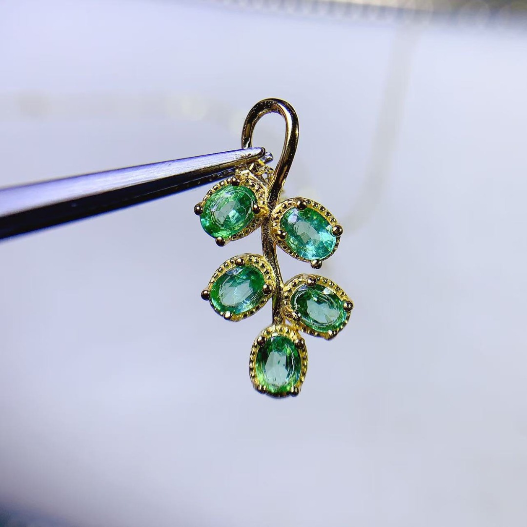 Opulent Genuine Emerald S925 S - Ethnic Fashion Designer 评论和价格