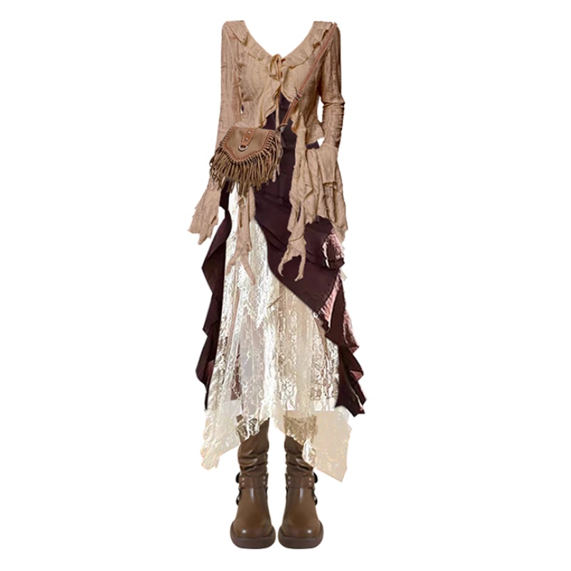 Autumn New Irregular Slim Fit  - Ethnic Fashion Dress 评论和价格