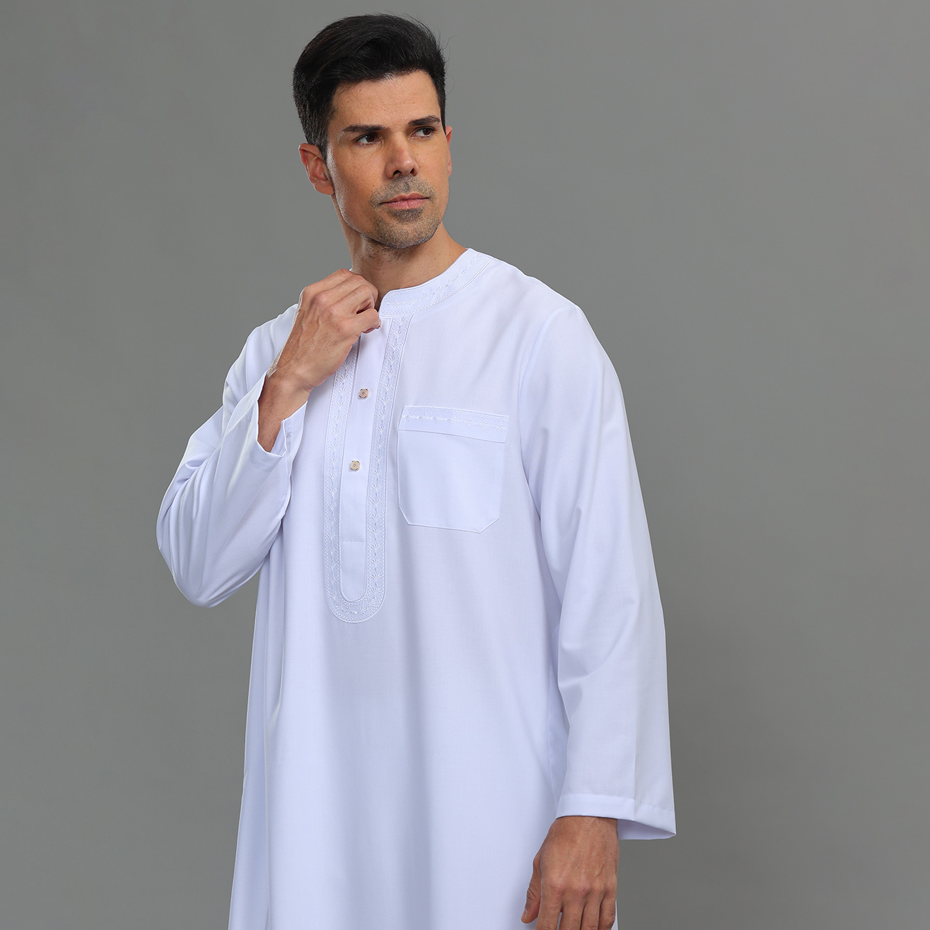 Mens Kaftan Thobe Button Down  - Kurta Men Cotton 评论和价格