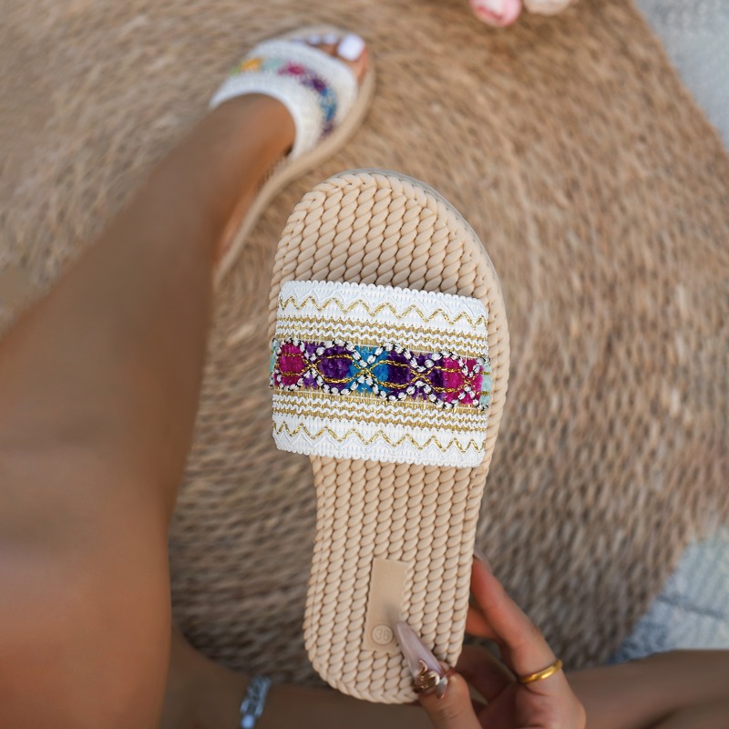 Women Slippers Outdoor Flat De - Ethnic Fashion Designer 评论和价格