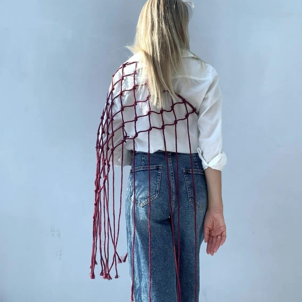 Bohemian Netted Fringe Scarf S - Ethnic Fashion Designer 评论和价格