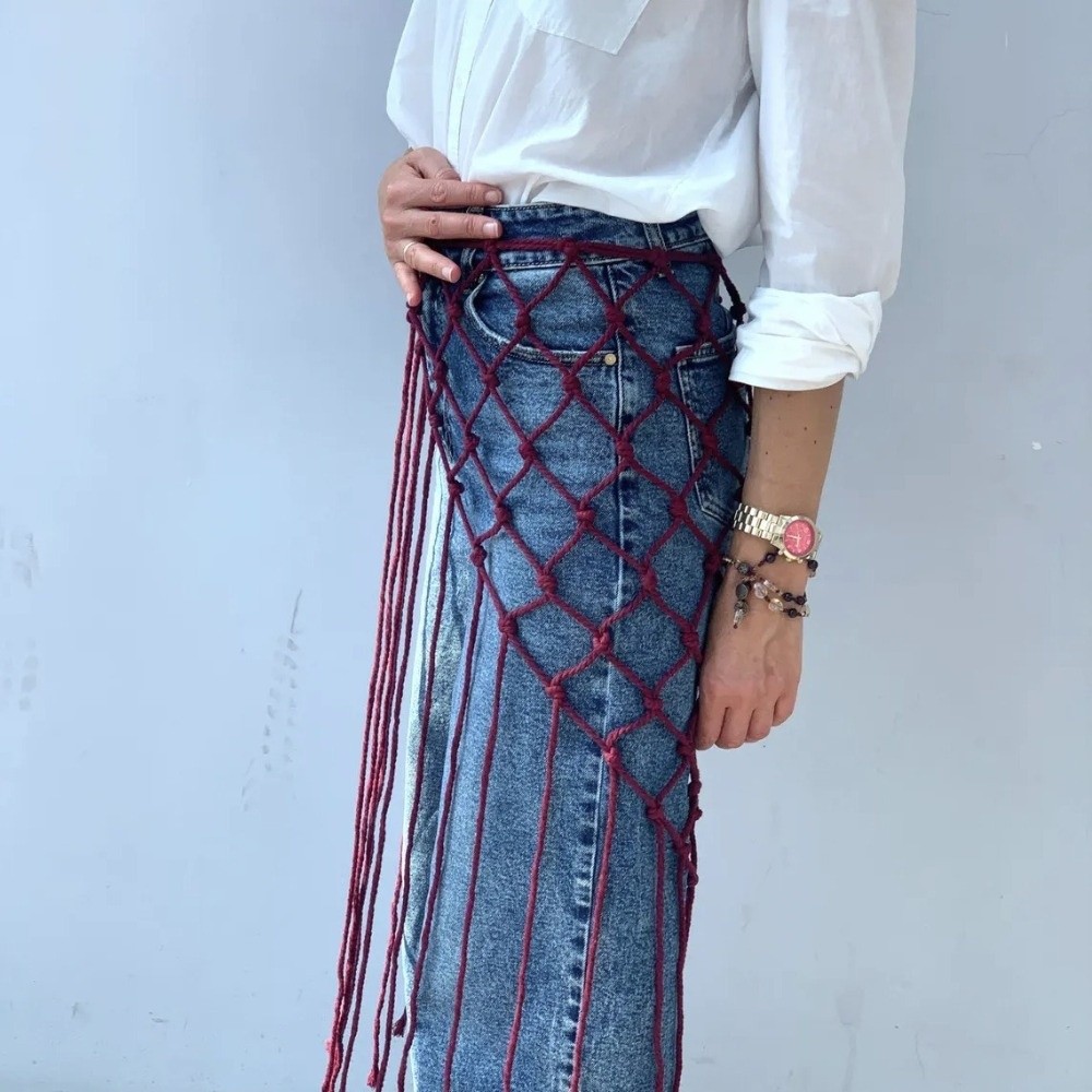 Bohemian Netted Fringe Scarf S - Ethnic Fashion Designer 评论和价格