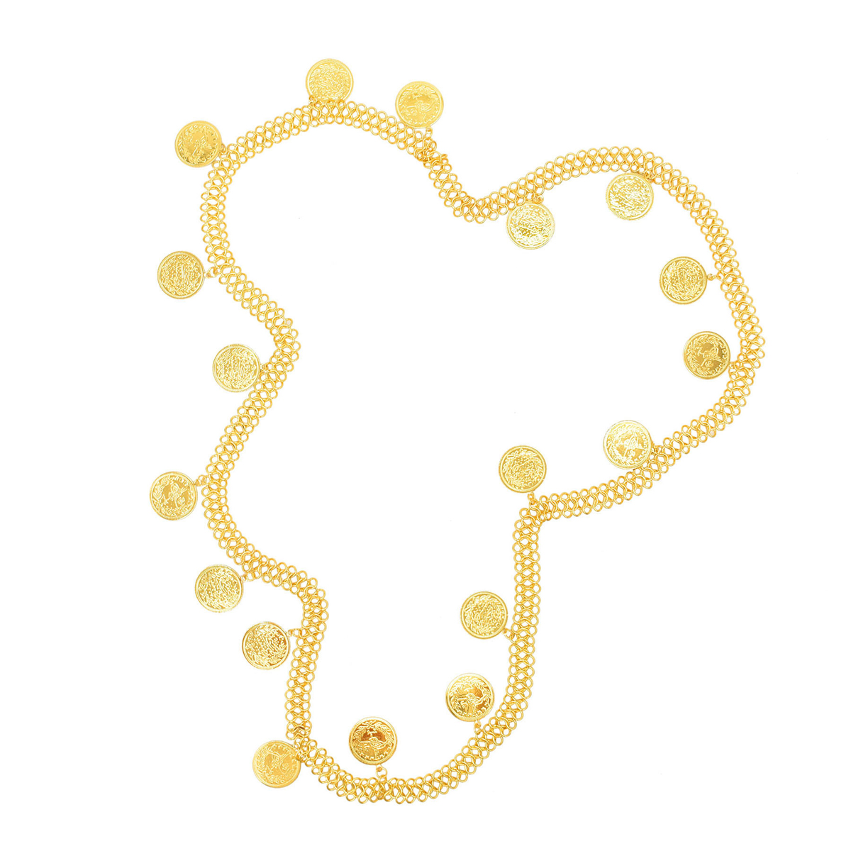 Gold Plated Simple Large Coins - Ethnic Indian Fashion 评论和价格