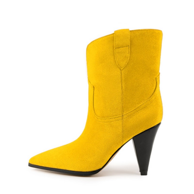 Bicolor Spike Heels Pull On Fa - Ethnic Fashion Style 评论和价格