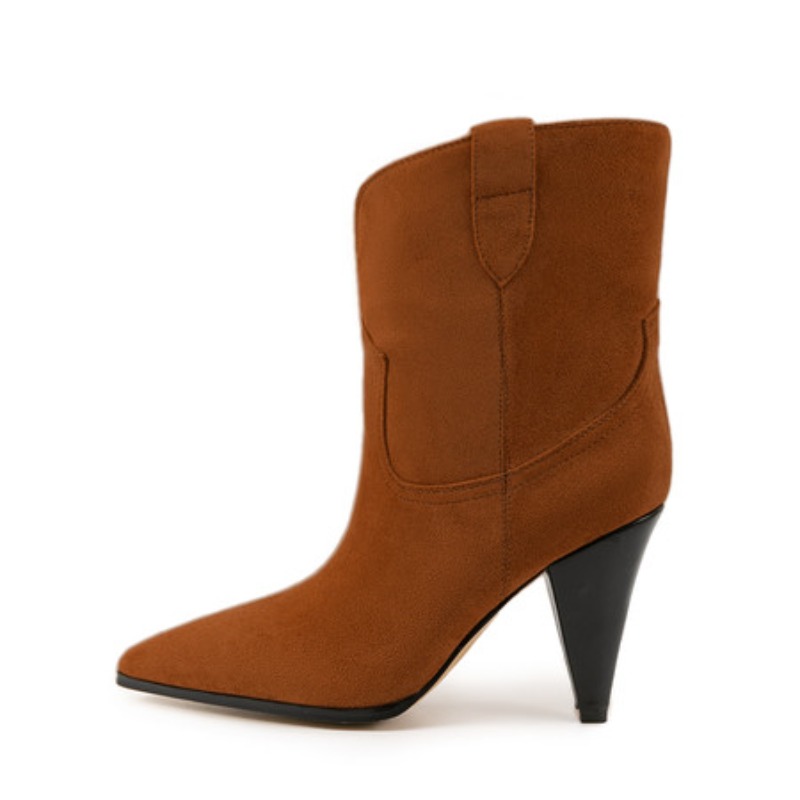 Bicolor Spike Heels Pull On Fa - Ethnic Fashion Style 评论和价格